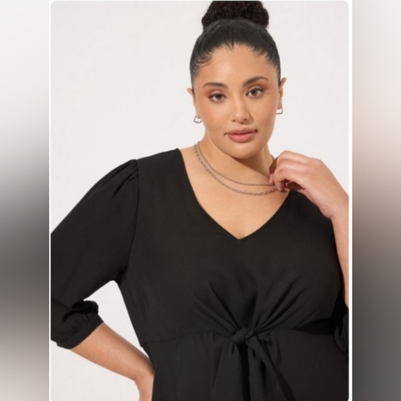 TORRID☆Tie-front Blouse - Picture 4 of 6